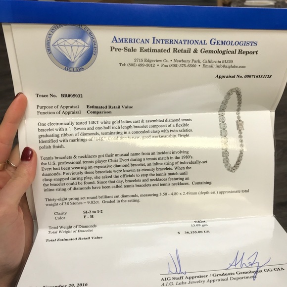 Genuine diamond tennis bracelet - Picture 6 of 7